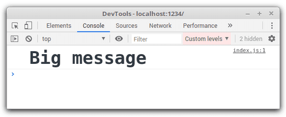 console.log() with styles applied