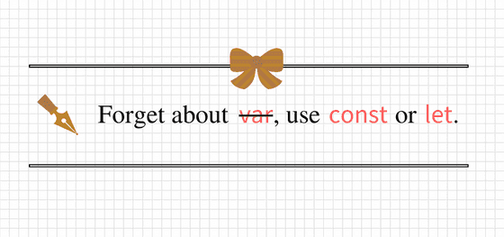 Do not write var, write const and let in JavaScript